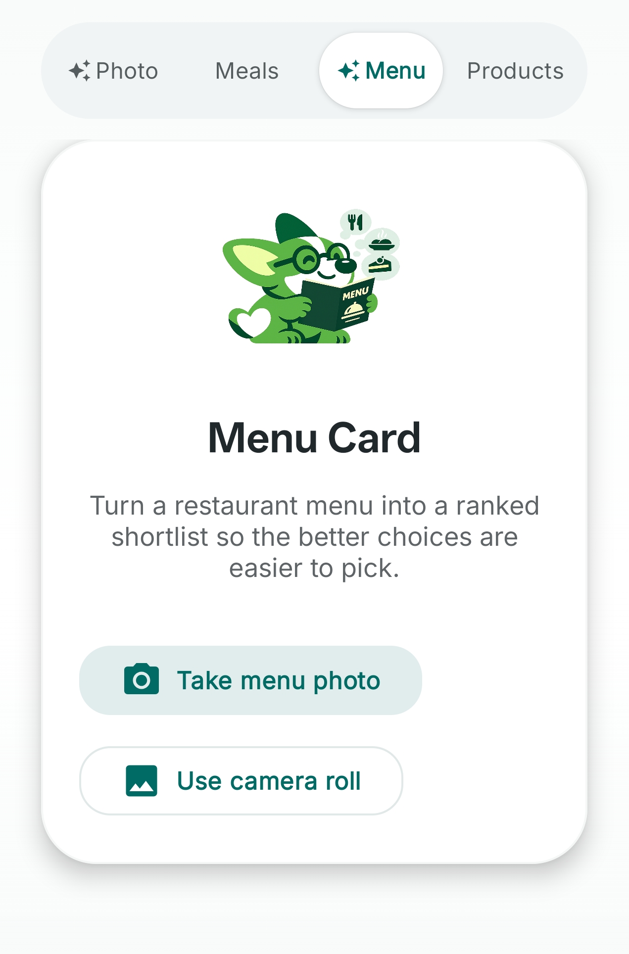 Scan a menu screen in the Kairi app