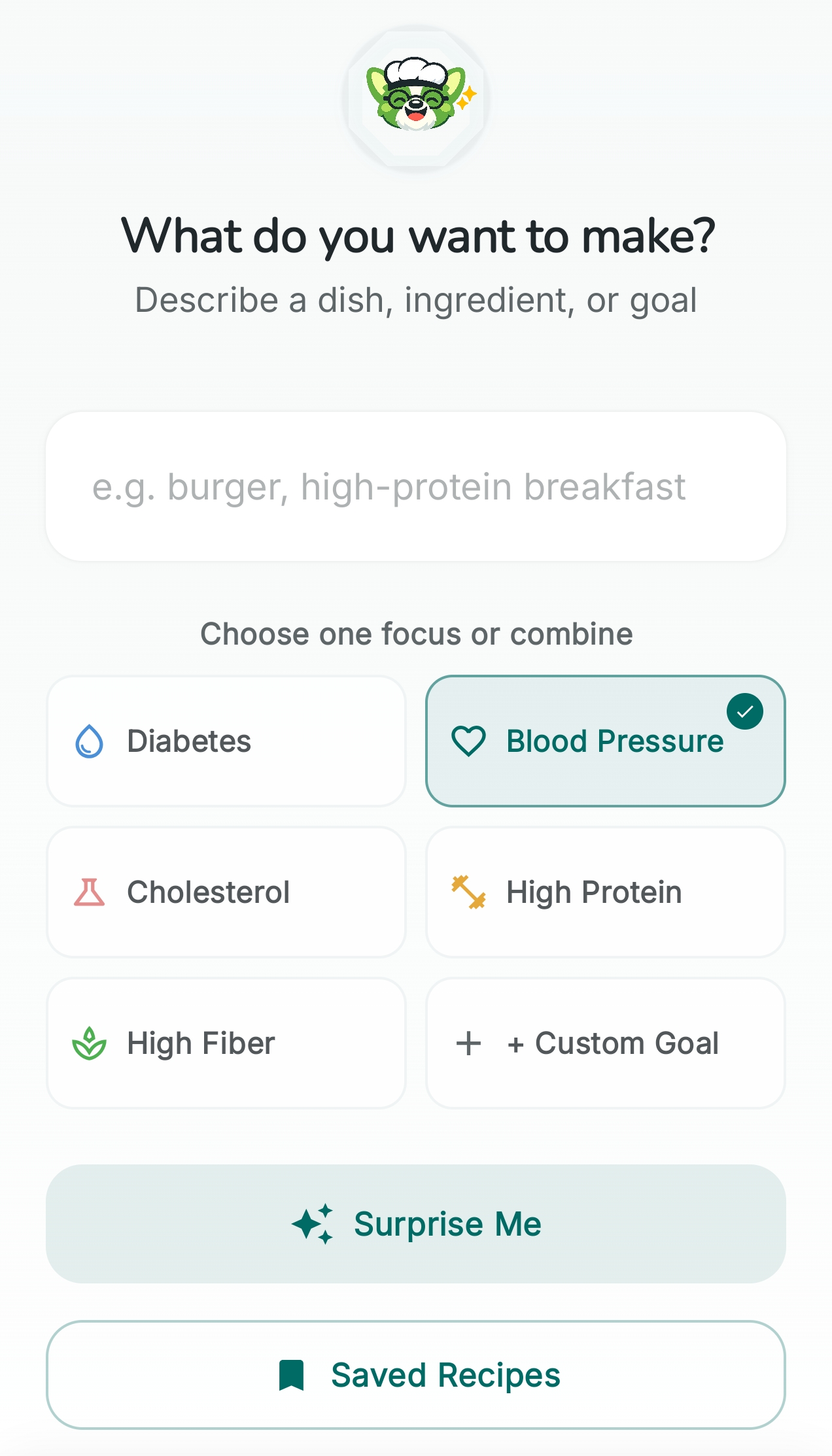 AI recipes screen in the Kairi app